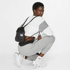 Nike Air All Black Extra Small Gymsack Drawstring Bag Purse